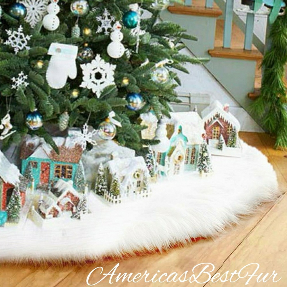 Faux Fur Christmas Tree Skirt 5 Feet